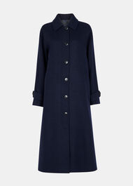 Collar Detail Long Wool Coat